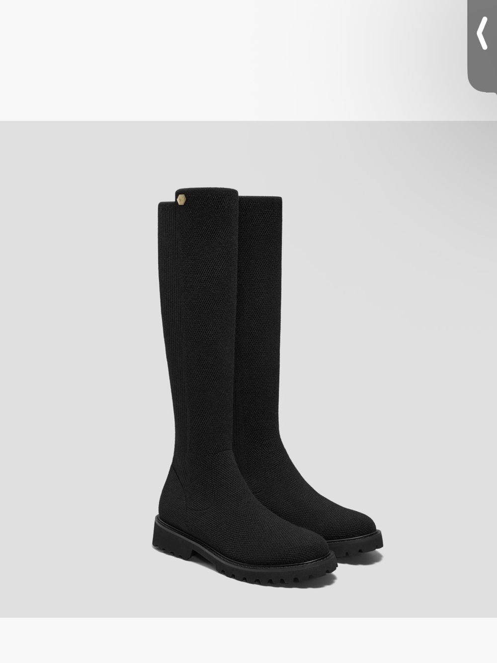 Vivaia Black Knee-High Stretch Knit Boots - Women Waterproof Wool, foldable